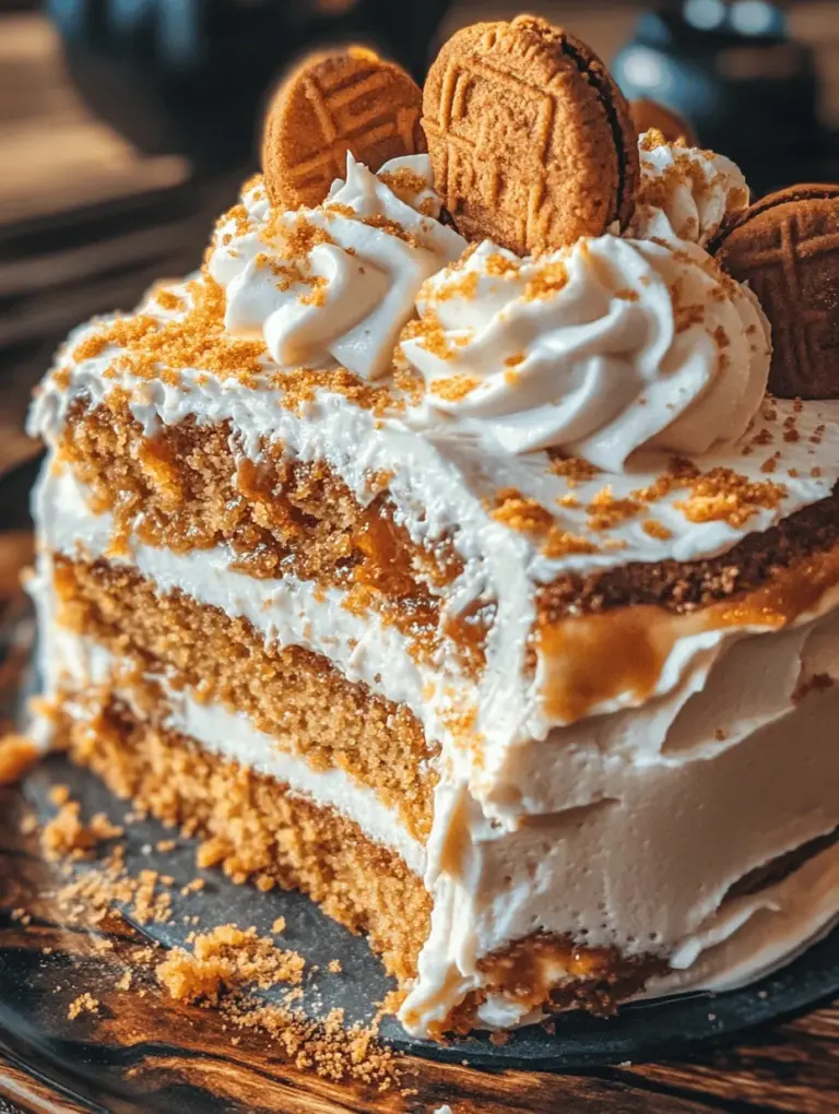 The Biscoff Bliss Cake is a harmonious blend of flavors and textures that captures the essence of the iconic Biscoff cookie. With its layers of moist cake, rich cookie butter, and airy whipped cream, each bite delivers a delightful experience. The cake is not overly sweet, allowing the caramel notes from the Biscoff cookie butter to shine through while being balanced by the freshness of whipped cream. The addition of crushed Biscoff cookies in the layers and as a decorative element adds a satisfying crunch, enhancing the overall experience of this delectable dessert.