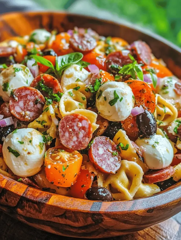 Pasta salads are a beloved staple in many households, particularly during the warmer months when gatherings and barbecues become frequent. They are versatile, easy to prepare, and can be served as a side dish or a main course, making them an ideal choice for potlucks, picnics, and family dinners. One such delightful pasta salad is the Salami-Mozzarella Tortellini Pasta Salad. This refreshing and satisfying dish combines the rich flavors of salami and creamy mozzarella with the delightful texture of cheese tortellini, all tossed in a zesty Italian dressing.