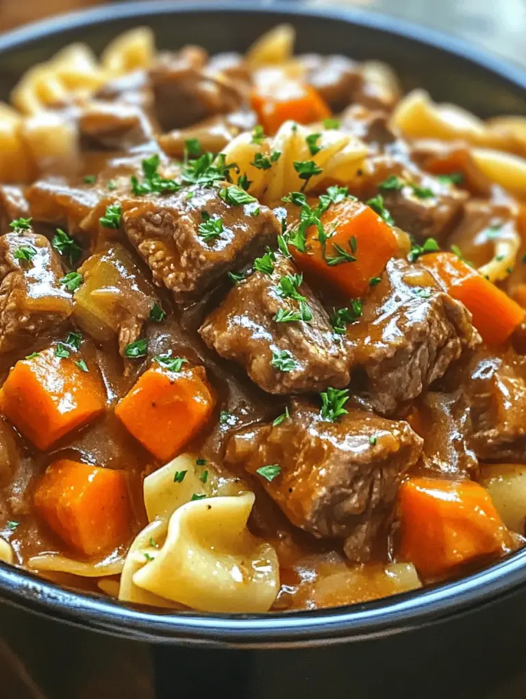 Imagine coming home after a long day to the warm, inviting aroma of a home-cooked meal wafting through the air. That’s the magic of Comforting Crockpot Beef Tips & Noodles—a dish that not only fills your belly but also warms your soul. This recipe is a staple for family dinners, offering a hearty meal that everyone can enjoy. The combination of tender beef tips, rich gravy, and comforting egg noodles creates a fulfilling experience that’s perfect for any occasion, from a chilly winter night to a casual Sunday gathering.