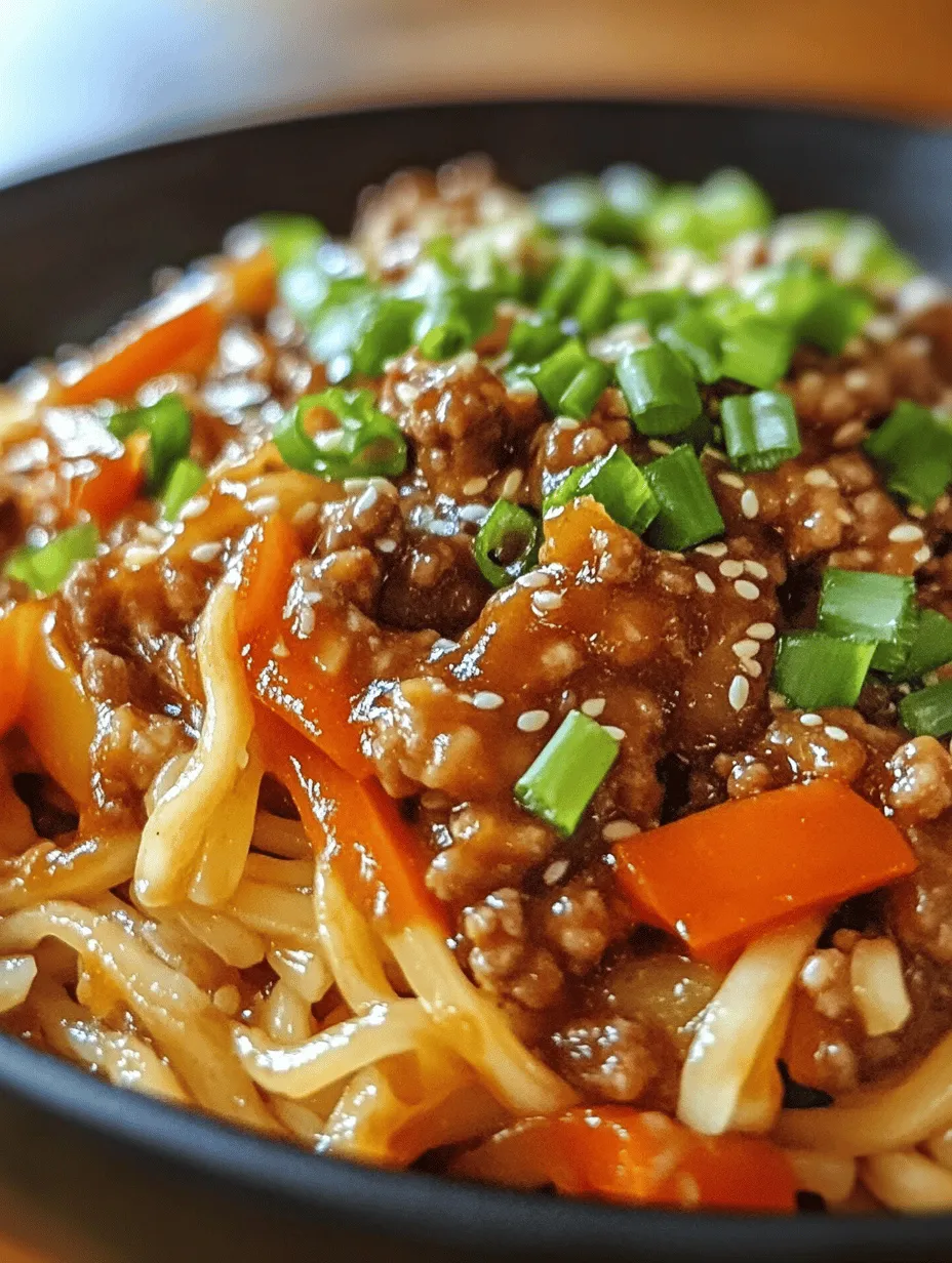 Mongolian Ground Beef Noodles is a dish that harmoniously combines savory flavors, hearty textures, and nutritional value, making it a popular option for busy weeknight dinners. This delightful recipe features tender ground beef, soft rice noodles, and crisp vegetables, all brought together by a medley of savory sauces. Whether you are a seasoned cook or a kitchen novice, this dish provides a quick and satisfying meal that can be prepared in under 30 minutes, appealing to both your palate and your schedule.