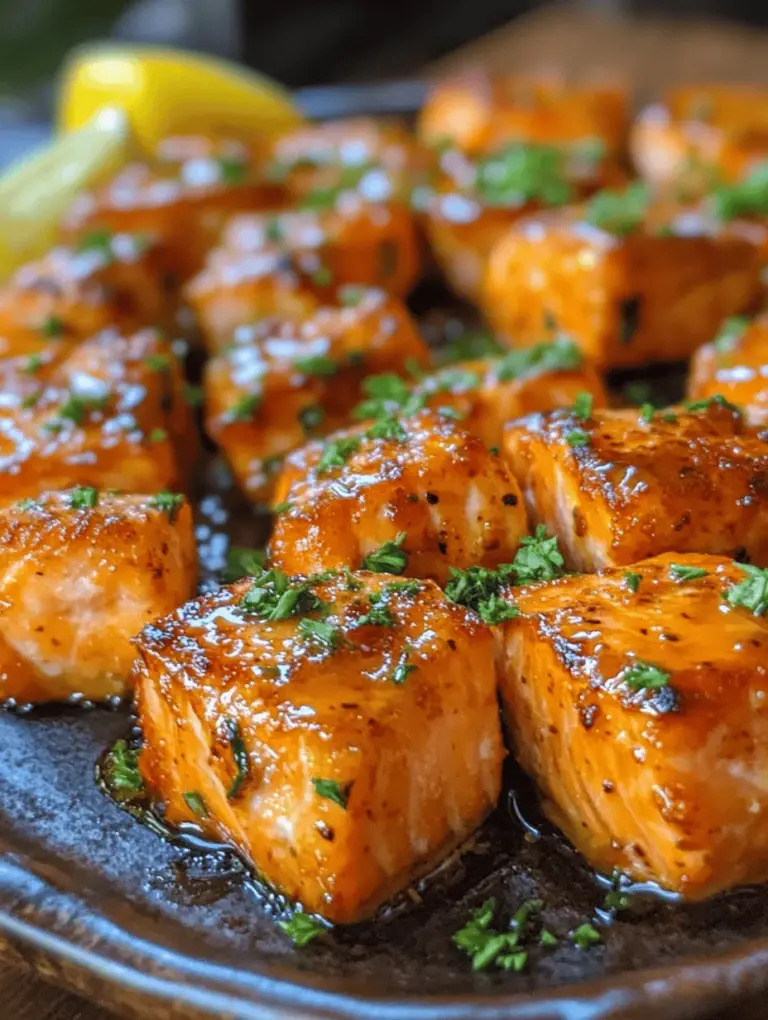 If you're looking to elevate your culinary repertoire with a dish that tantalizes the taste buds, look no further than Hot Honey Salmon Bites. This delightful recipe marries the rich, buttery flavor of salmon with a sweet and spicy glaze that will leave your guests begging for more. The contrast of textures—from the crispy edges of the salmon to its tender, flaky center—creates a culinary experience that is truly unforgettable.