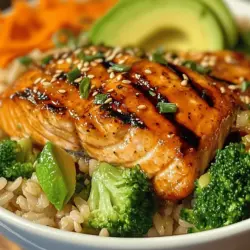 At the heart of our Sweet Heat Honey Sriracha Salmon Bowl is salmon, a fish celebrated not only for its rich flavor but also for its impressive health benefits. Salmon is an outstanding source of high-quality protein, which is essential for building and repairing tissues in the body. Beyond protein, salmon is particularly renowned for its content of omega-3 fatty acids, which are known to support heart health, reduce inflammation, and promote brain function.