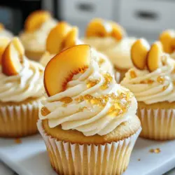 Welcome to the delightful world of baking, where every sweet creation tells a story. Today, we will embark on a scrumptious adventure with Honey Peach Cream Cheese Cupcakes, a dessert that beautifully combines the sweet, succulent flavor of ripe peaches with the rich, creamy texture of cream cheese and the natural sweetness of honey. These cupcakes are not just a treat for your taste buds; they are a perfect choice for summer gatherings, birthday celebrations, or simply a sweet indulgence to brighten your day at home.