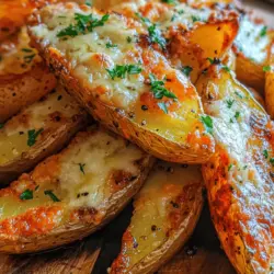 Crispy Baked Garlic Parmesan Potato Wedges are a delightful and satisfying side dish that can elevate any meal or stand alone as a delicious snack. The combination of crispy exteriors, tender interiors, and a savory flavor profile makes these potato wedges a favorite among many. With just a handful of ingredients and straightforward instructions, you can whip up these delectable wedges in under an hour, making them a perfect choice for busy weeknights or casual gatherings.