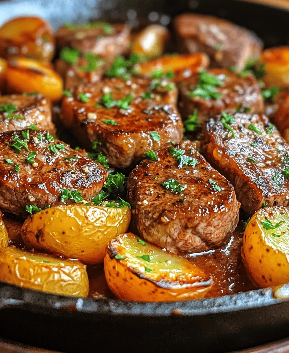 If you're searching for a dinner recipe that perfectly marries flavor, simplicity, and speed, look no further than the Sizzling Garlic Butter Steak & Potatoes Skillet. This dish is a delightful combination of tender sirloin steak, crispy baby potatoes, and aromatic garlic butter, making it an irresistible choice for anyone who appreciates a hearty meal. The rich, buttery flavor of garlic paired with the savory juiciness of steak and the comforting texture of potatoes creates a symphony of tastes that will leave your taste buds singing.