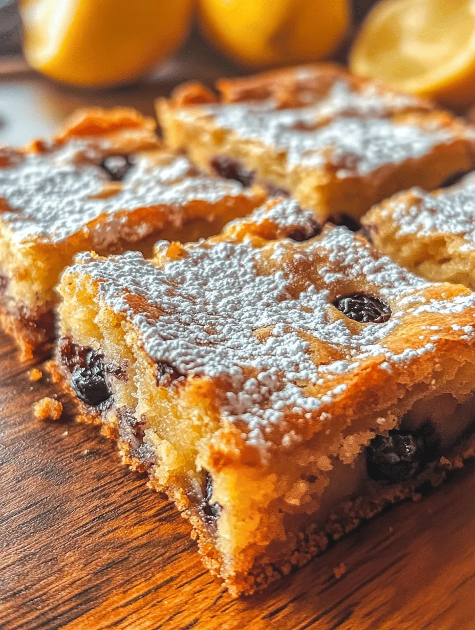 Imagine a dessert that perfectly melds the zesty brightness of fresh lemons with the sweet juiciness of ripe blueberries. Now, envision that delightful combination enveloped in the rich, nutty flavor of browned butter—a heavenly creation known as Lemon Blueberry Browned Butter Blondies. This innovative take on the classic blondie not only tantalizes the taste buds but also captivates the senses with its vibrant colors and aromatic essence.