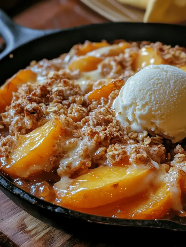 As the sun shines brightly and summer beckons, there's nothing quite like indulging in a dessert that captures the essence of the season. Enter the One-Pan Peach Crisp Delight, a luscious treat that merges the juicy sweetness of ripe peaches with a crunchy, golden oat topping. This simple yet satisfying dessert is perfect for summer gatherings, casual family dinners, or even as a delightful end to a busy weeknight meal. With its comforting flavors and heartwarming aroma, this peach crisp not only satisfies your sweet tooth but also celebrates the natural sweetness of fresh, in-season peaches.