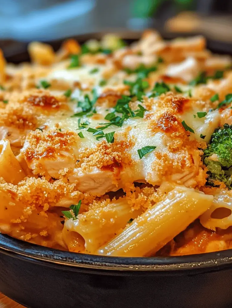 If you’re searching for a comforting and hearty meal that the entire family will enjoy, look no further than the Garlic Parmesan Chicken Pasta Bake. This delightful dish combines tender pasta with succulent chicken, vibrant broccoli, and a creamy, cheesy sauce that is sure to please even the pickiest of eaters. Not only is this recipe packed with flavor, but it is also incredibly easy to prepare, making it a perfect weeknight dinner option or a satisfying dish for gatherings.