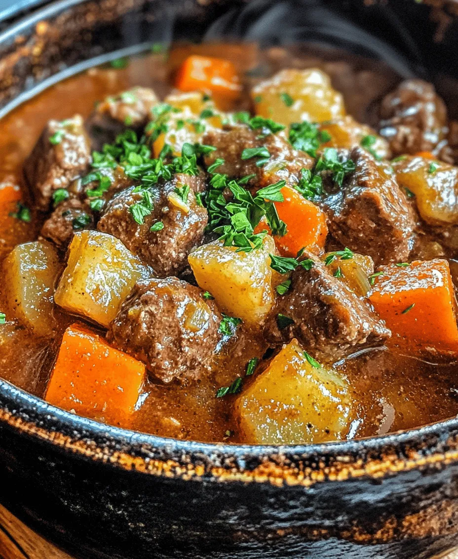 Beef stew is a dish that transcends time and geography, holding a special place in culinary traditions worldwide. This hearty dish, often simmering on the stovetop or bubbling away in a slow cooker, is not just a meal—it’s a warm embrace on a cold day, a comfort food that nourishes both body and soul. The rich aroma of beef cooking slowly with vegetables and herbs wafts through homes, drawing family members together and sparking conversations around the dinner table.