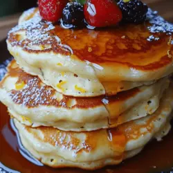 Imagine starting your day with a plate of fluffy pancakes that are not only delightful to the taste buds but also light and airy in texture. Pancakes are a staple breakfast food around the world, cherished for their versatility and comfort. Whether drizzled with syrup, topped with fresh fruits, or enjoyed plain, pancakes have a way of bringing joy to the breakfast table. This article introduces a unique twist on the classic pancake recipe: Fluffy Lemon Ricotta Pancakes.