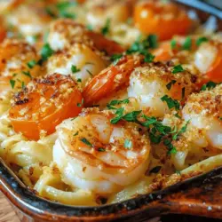 Imagine a dish that brings together the vibrant flavors of the ocean with the comforting embrace of pasta, all baked to perfection. The Shrimp Scampi Pasta Bake is not just a meal; it’s an experience that elevates the classic shrimp scampi into a hearty, satisfying dish. Perfect for family gatherings, friendly get-togethers, or a cozy night in, this recipe delivers on all fronts, offering a delightful blend of flavors and textures that will have everyone coming back for seconds. As we delve into this culinary journey, prepare to discover a dish that is as inviting as it is delicious, combining succulent shrimp, tender pasta, and a rich, creamy sauce—all baked together until golden and bubbly.