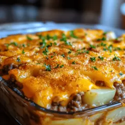 When it comes to comfort food, few dishes can rival the hearty appeal of a cheesy hamburger potato casserole. This dish combines the satisfying flavors of seasoned ground beef, tender potatoes, and gooey melted cheese, all baked together to create a warm, inviting meal that feels like a hug on a plate. The rich, savory flavors and creamy texture make it a favorite for family dinners, potlucks, and weeknight meals alike.