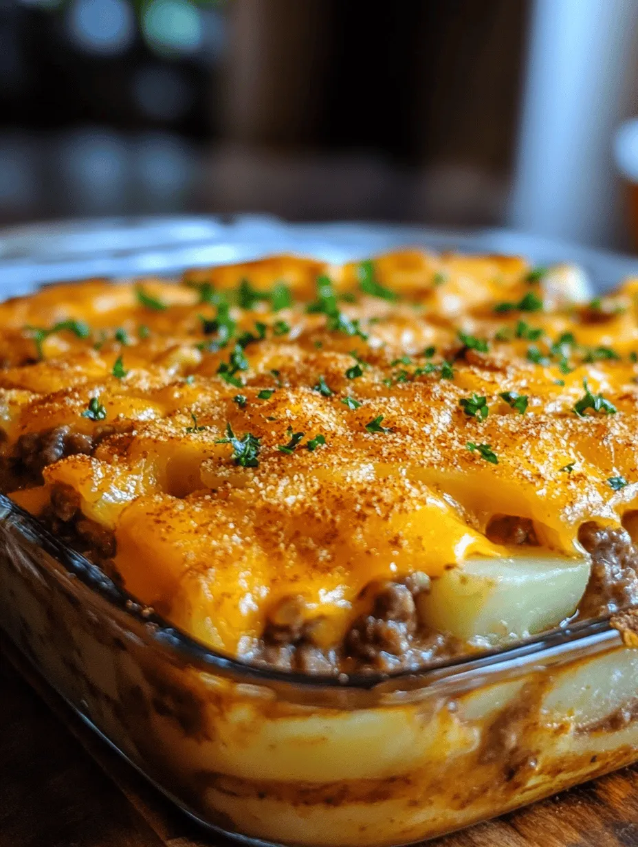 When it comes to comfort food, few dishes can rival the hearty appeal of a cheesy hamburger potato casserole. This dish combines the satisfying flavors of seasoned ground beef, tender potatoes, and gooey melted cheese, all baked together to create a warm, inviting meal that feels like a hug on a plate. The rich, savory flavors and creamy texture make it a favorite for family dinners, potlucks, and weeknight meals alike.