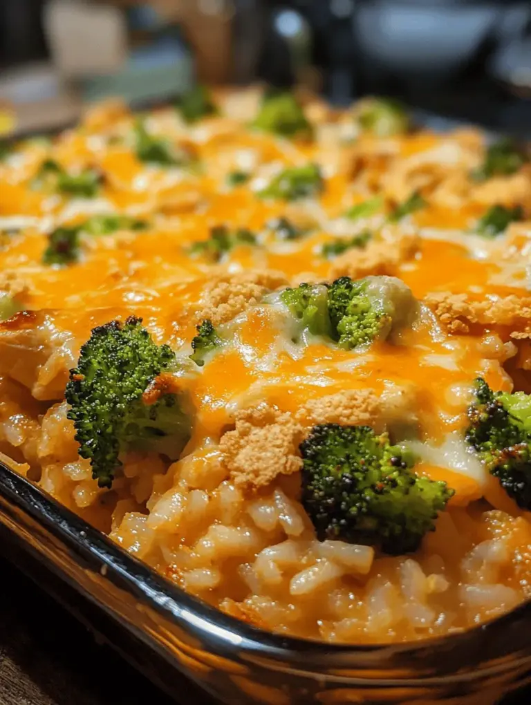 In the realm of comfort foods, few dishes can compete with the heartwarming allure of a cheesy chicken broccoli rice bake. This delightful casserole is more than just a meal; it’s a cozy, satisfying hug in a dish. Perfect for busy weeknights, it brings together wholesome ingredients into a creamy, cheesy symphony that appeals to both adults and children alike. The beauty of this recipe lies in its versatility. Whether you’re looking to clean out the fridge or feed picky eaters, this dish can easily be adapted to include a variety of vegetables or proteins, making it a staple for any family.